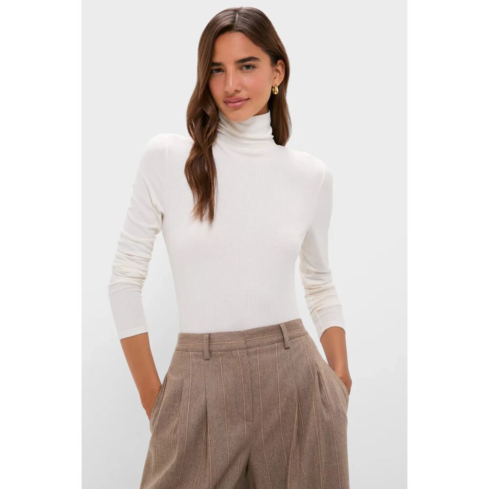 Tuckernuck Ivory Lightweight Ribbed Topanga Turtleneck Size Small